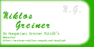 miklos greiner business card